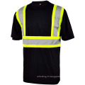 Chemise de sécurité à manches longues noire à deux tons Haute visibilité Chemises à manches longues Vêtements de sécurité réfléchissants
